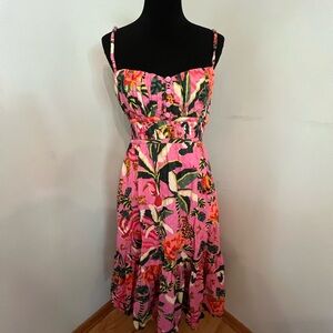 Pink Ruffled Bustier Midi Farm RIO Sundress